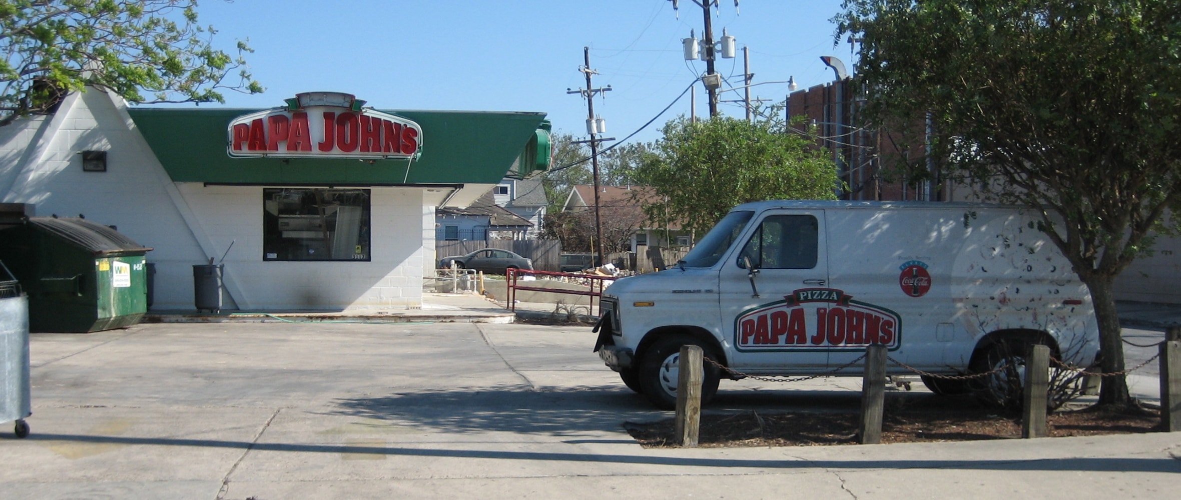 Papa John's International: Franchise Model at a Discount-Looking Multiple Illustration for Papa John's International: Franchise Model at a Discount-Looking Multiple: Papa Johns Flooded Calhoun Street New Orleans 2005.jpg