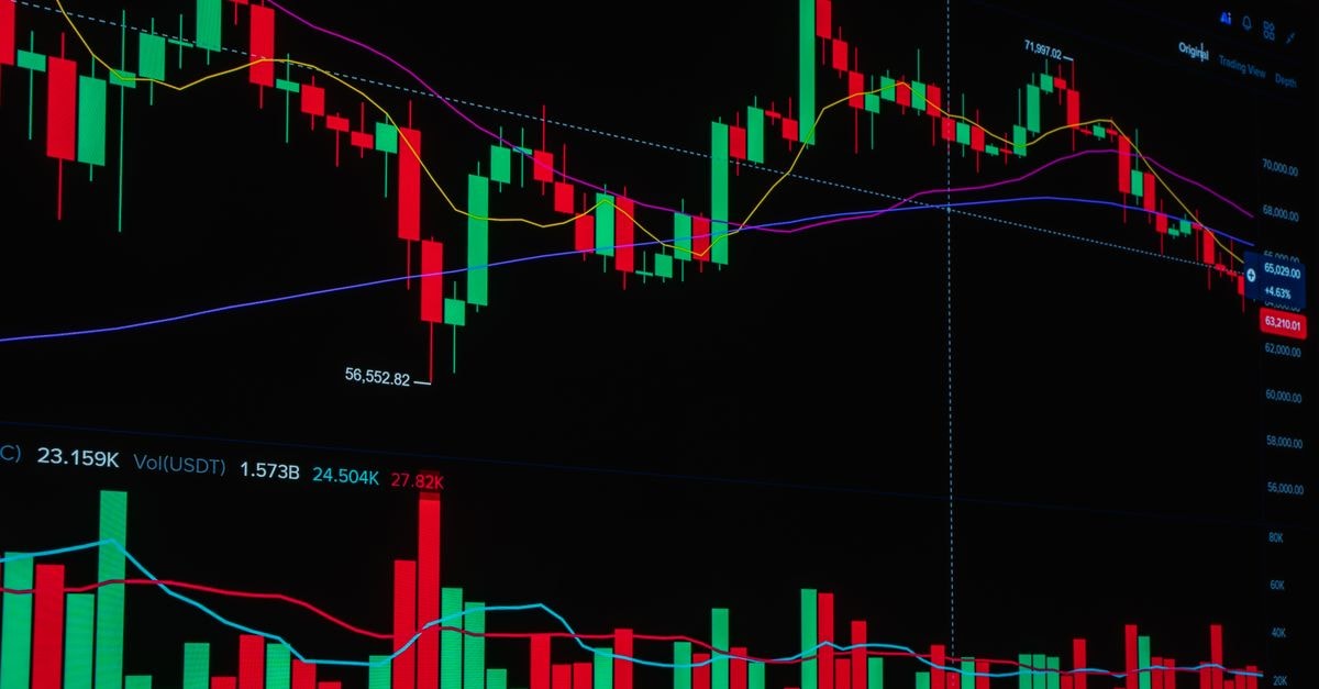 Dynamic stock trading chart displaying cryptocurrency price trends, ideal for finance and investment themes.