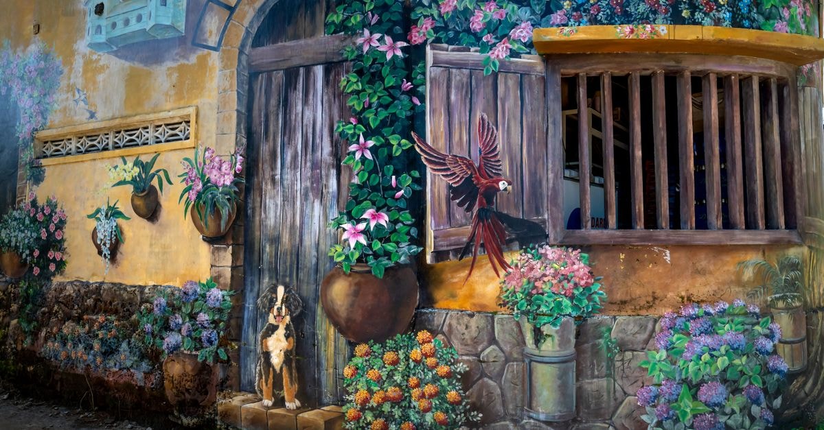 Rivas Travel Guide: Pacific Nicaragua's Quiet Doorway Vibrant mural depicting flowers and bird on a rustic wall, adding artistic charm to the street.