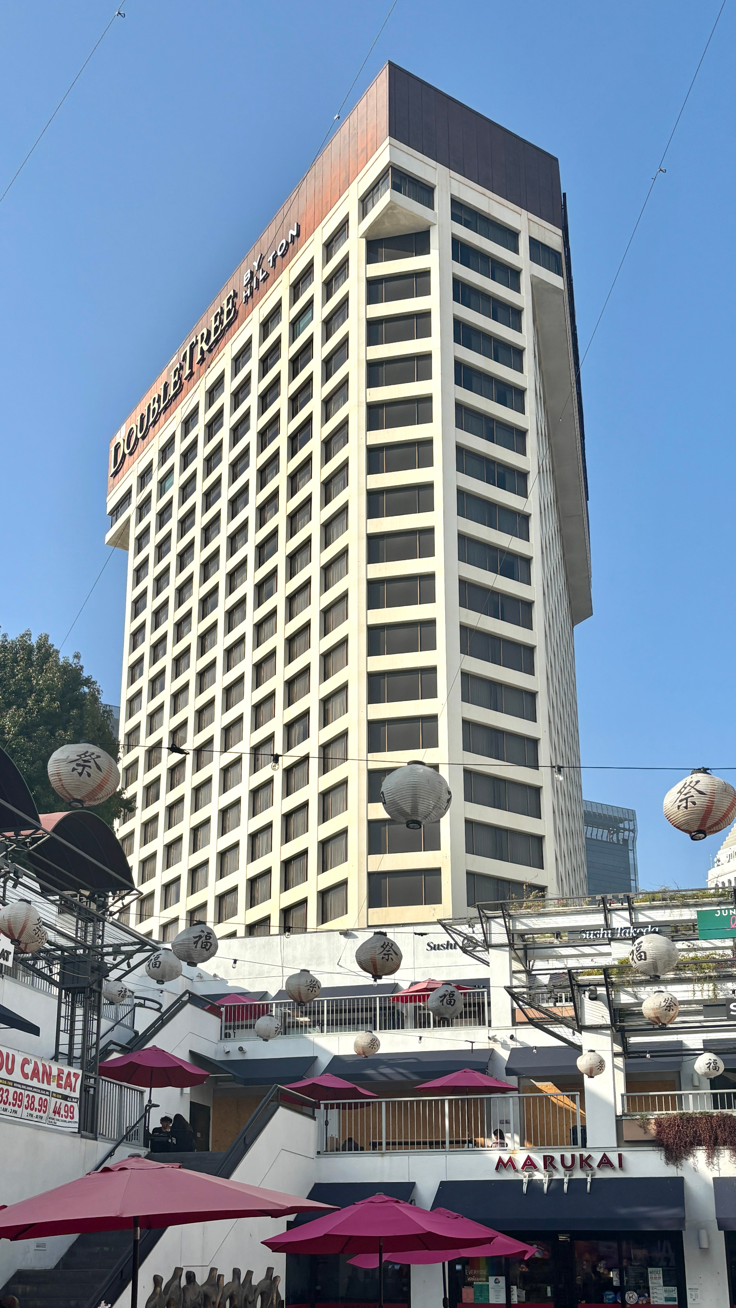 DoubleTree by Hilton Hotel Los Angeles Downtown: Japanese-Inspired Rooftop Garden in Little Tokyo Double Tree by Hilton from Weller Court mall, Little Tokyo, Los Angeles.jpg