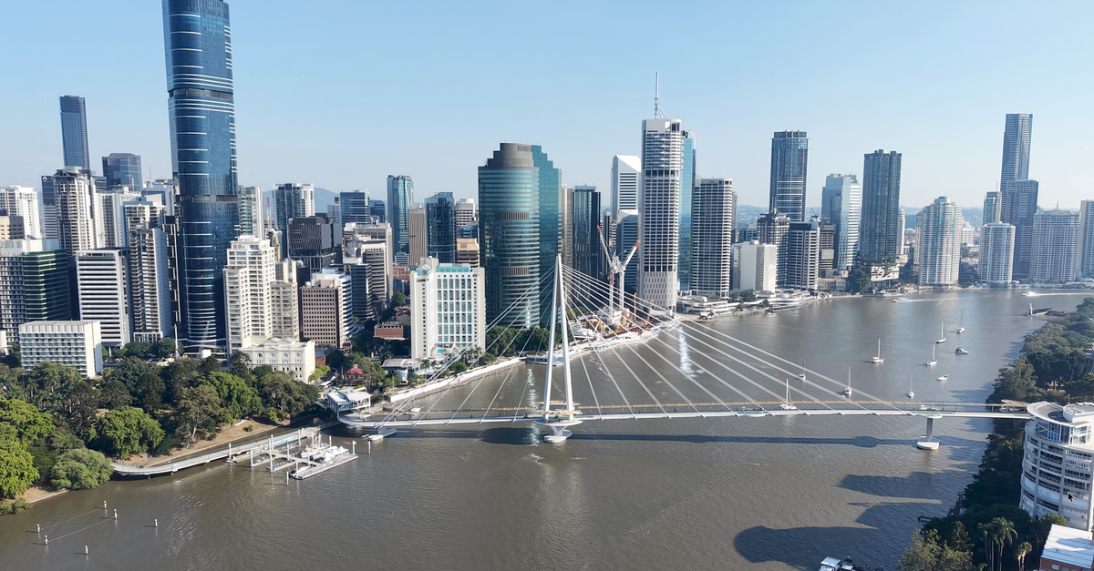 The Westin Brisbane, Brisbane — Queensland's First Westin Debut Stunning aerial view of Brisbane city skyline with iconic bridge spanning the river.