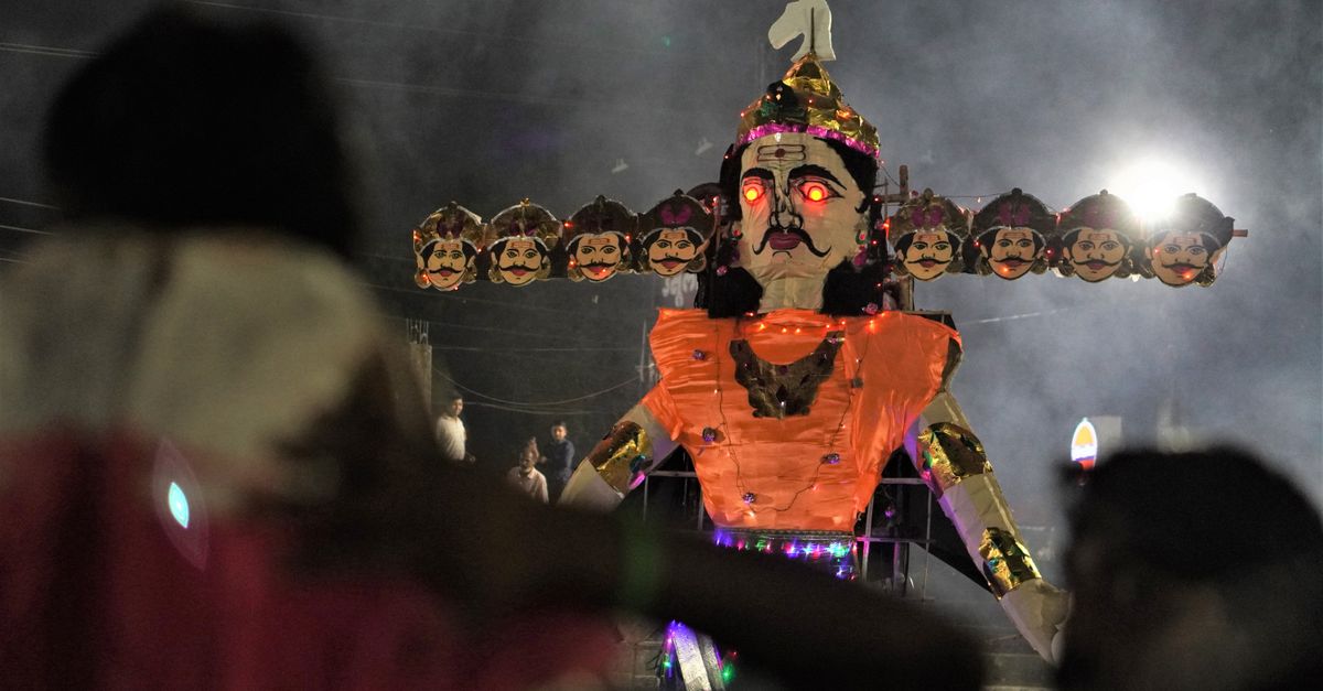 Spider-Man India screenings to premiere Ramayana and Avengers: Doomsday trailers; Paramount unveils Children of Blood and Bone first trailer A dramatic nighttime Dussehra festival scene featuring a large illuminated Ravana effigy.