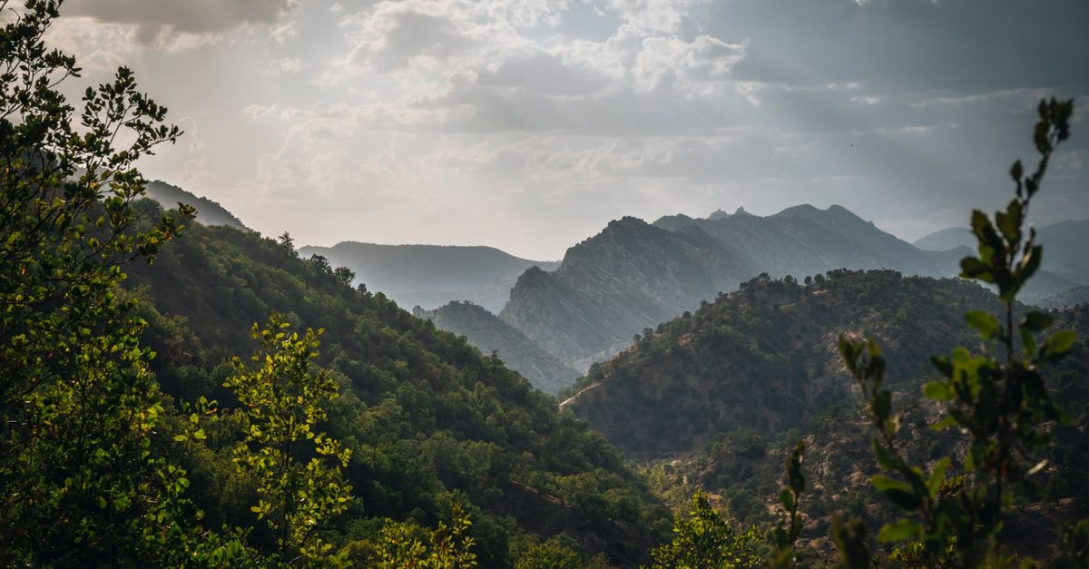 Beautiful scenic view of mountains and lush green landscape in Erbil, Iraq.