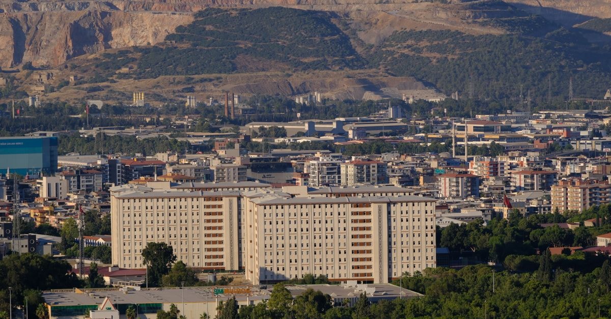 A sprawling urban view of İzmir, Türkiye, highlighting modern architecture and mountainous backdrop.