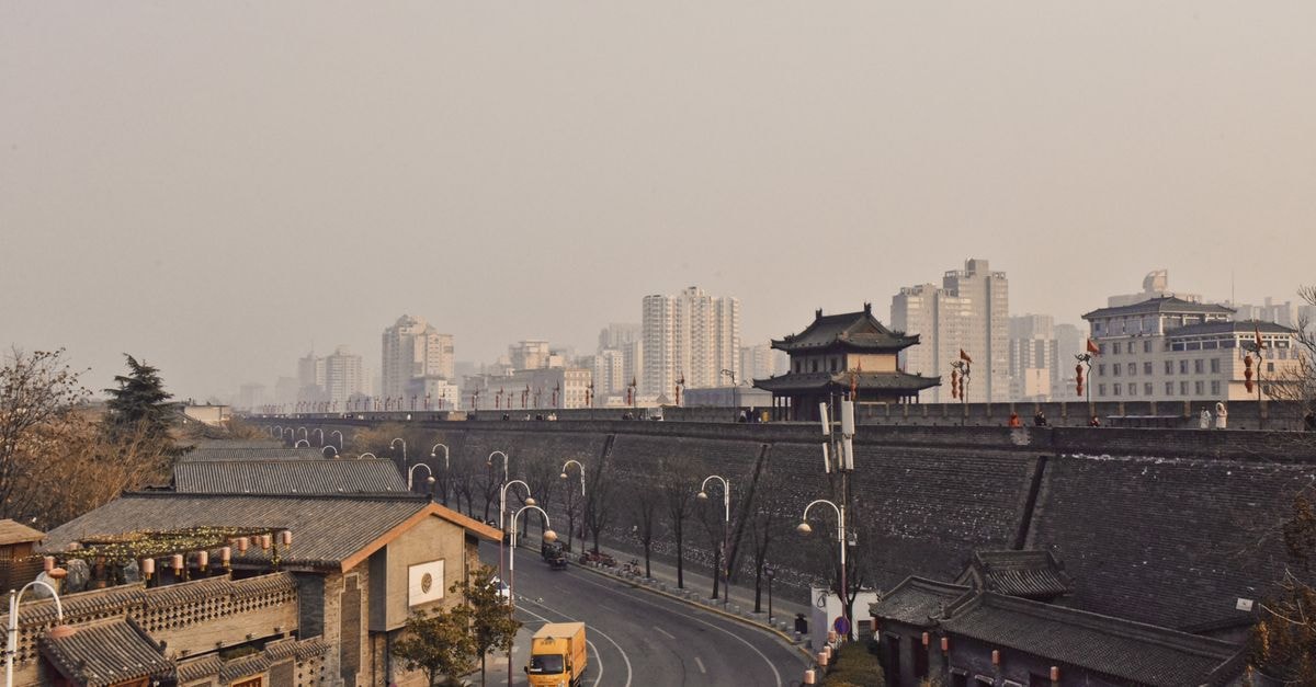 Blending ancient architecture with a modern skyline in Xi'an, China.