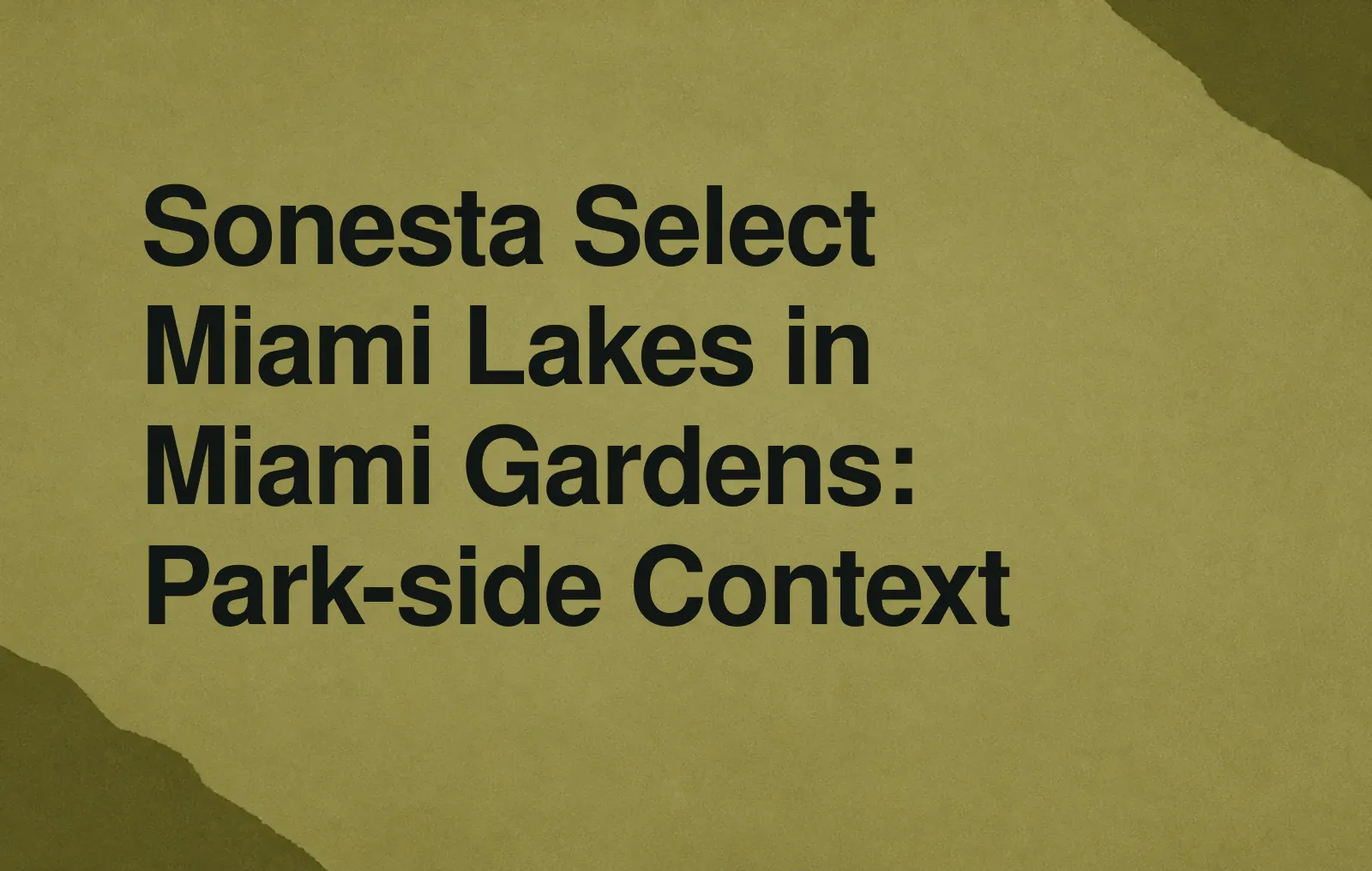 Sonesta Select Miami Lakes in Miami Gardens: Park-side Context News illustration: Sonesta Select Miami Lakes in Miami Gardens: Park-side Context