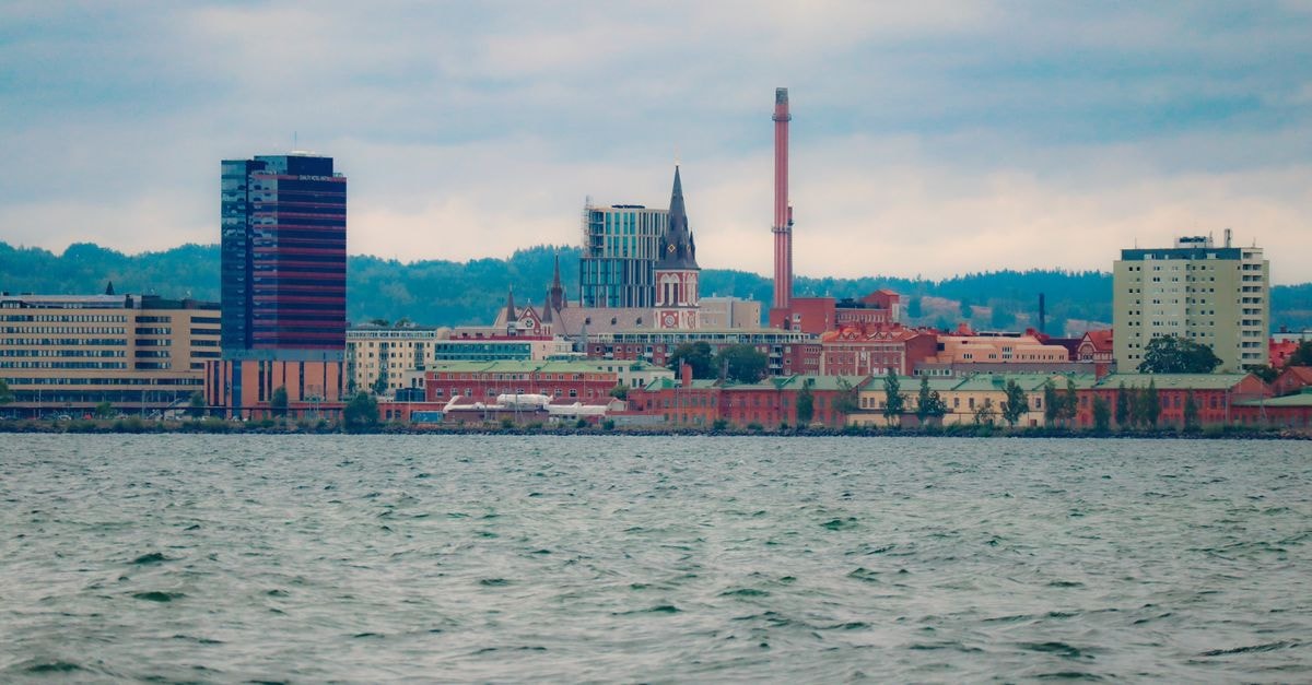 Luleå Travel Guide: Northern Sweden's Coastal Gateway Explore the urban skyline of Jönköping with its diverse architecture viewed from across the water.