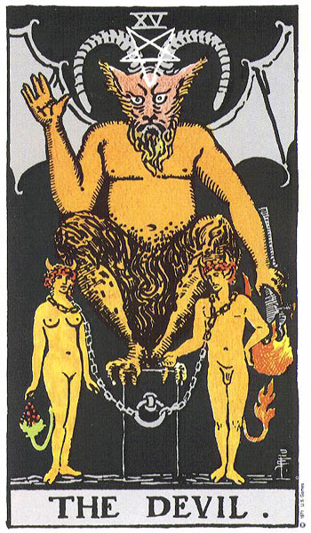 The Devil Tarot Card Meaning: A Practical Reflection Guide The Devil from the public-domain Rider–Waite–Smith tarot deck